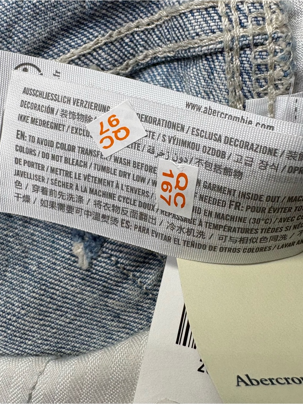 Abercrombie Fitch Jeans Womens 28/6S Blue 90's Relaxed High Rise Carpenter NEW - Picture 7 of 14